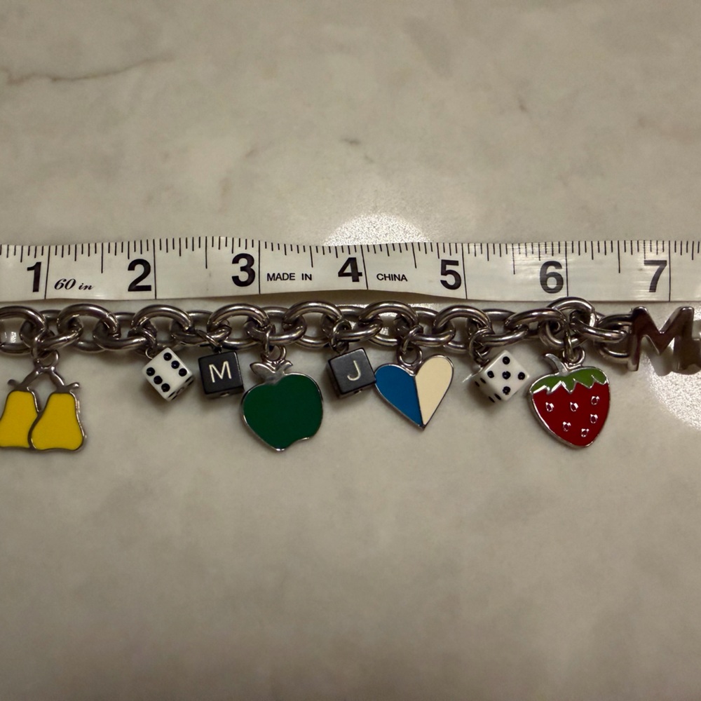 Marc Jacobs Silver Charm Bracelet with Colorful Charms